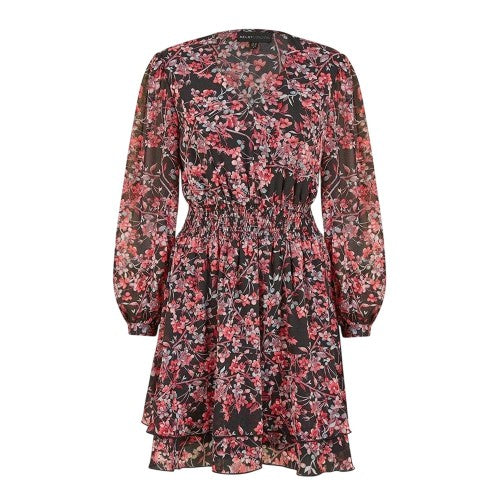Front - Mela London Womens/Ladies Blossom V Neck Skater Dress