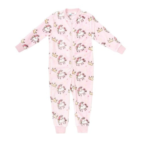 Front - Star Baby Girls Fleece All-In-One Nightwear