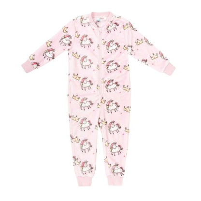 Front - Star Baby Girls Fleece All-In-One Nightwear