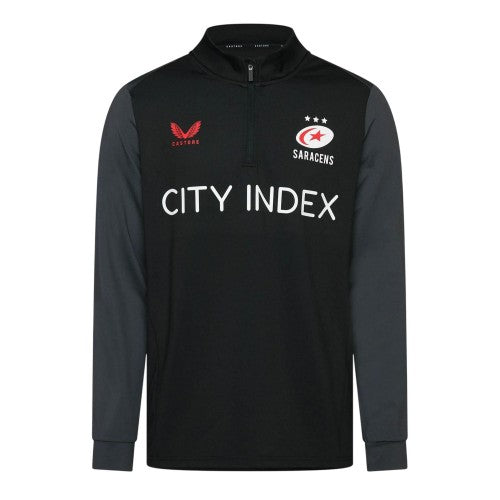 Front - Castore Mens Saracens Fleece Track Top