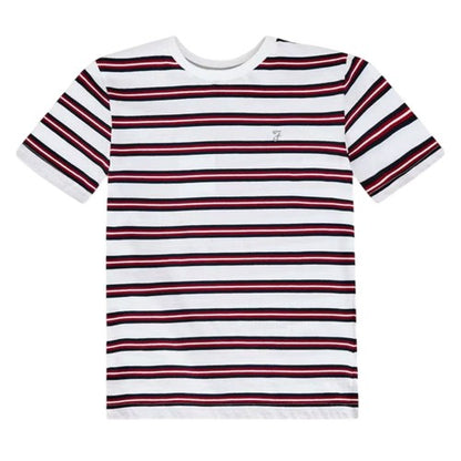 Front - Farah Childrens/Kids Tobago Striped Logo Regular T-Shirt