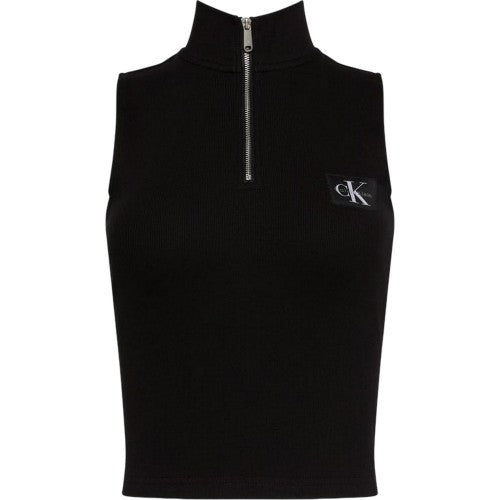 Front - Calvin Klein Womens/Ladies Ribbed Slim Sleeveless Tank Top