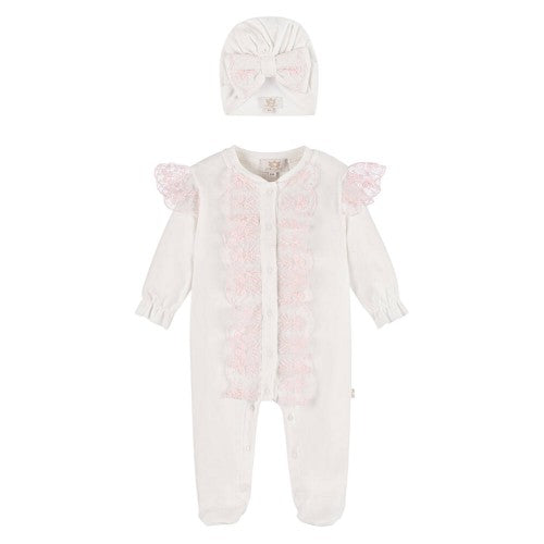 Front - Caramelo Kids Baby Frilled Long-Sleeved Babygrow