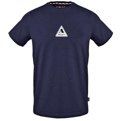 Front - Aquascutum Mens Logo Jersey Crew Neck T-Shirt