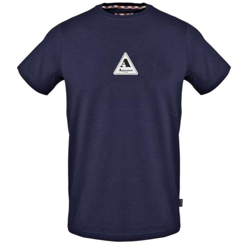 Front - Aquascutum Mens Logo Jersey Crew Neck T-Shirt