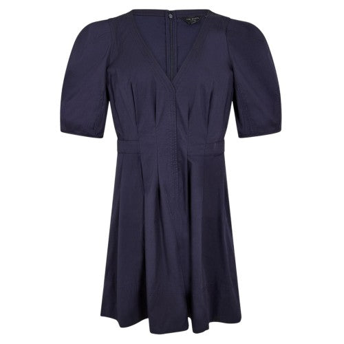 Front - Ted Baker Womens/Ladies V Neck Puff Sleeve Mini Dress