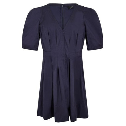 Front - Ted Baker Womens/Ladies V Neck Puff Sleeve Mini Dress