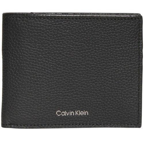 Front - Calvin Klein Embossed Leather Logo Wallet