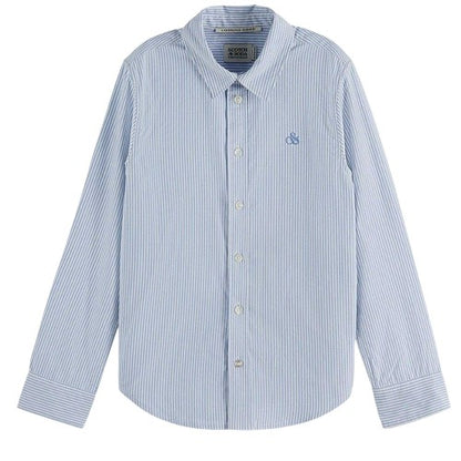 Front - Scotch And Soda Boys Oxford Long-Sleeved Shirt
