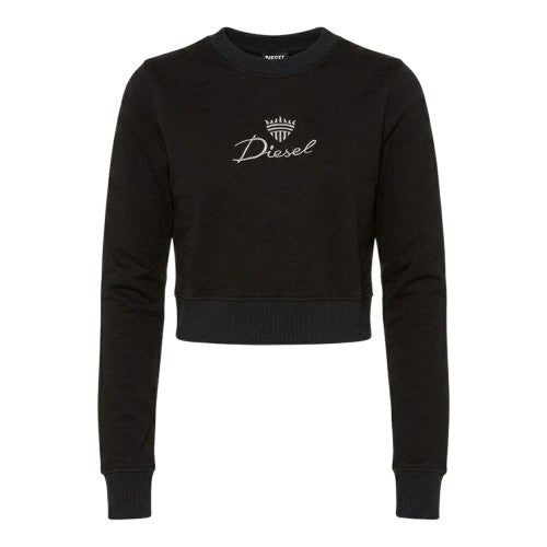 Front - Diesel Womens/Ladies Embroidered Logo Slim Crop Sweatshirt