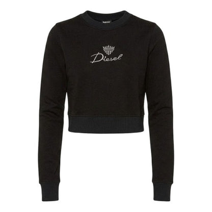 Front - Diesel Womens/Ladies Embroidered Logo Slim Crop Sweatshirt