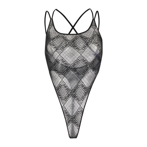 Front - Diesel Womens/Ladies Brita All Over Logo Sheer Bodysuit