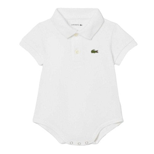Front - Lacoste Baby Cotton Pique Babysuit