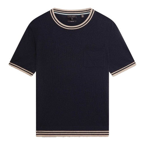 Front - Ted Baker Mens Tipped Merino Wool Pocket Regular T-Shirt