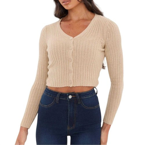 Front - I Saw It First Womens/Ladies Fine Gauge Cropped Cardigan