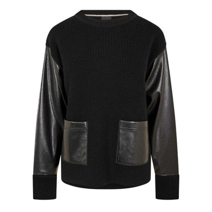 Front - Boss Womens/Ladies Fanalian Faux Leather Sweatshirt