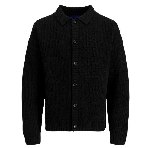 Front - Jack And Jones Mens York Flat Knit Long-Sleeved Cardigan