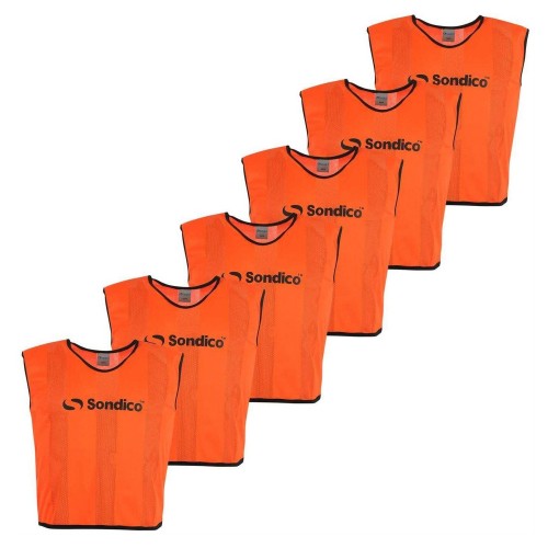 Front - Sondico Unisex Adult Mesh Hi-Vis Sleeveless Training Bib (Pack of 6)