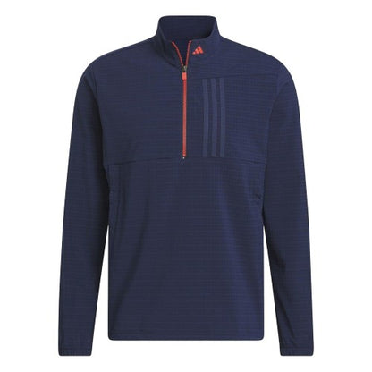 Front - Adidas Mens Ultimate365 Tour Pull Over WIND RDY Half Zip Sweatshirt