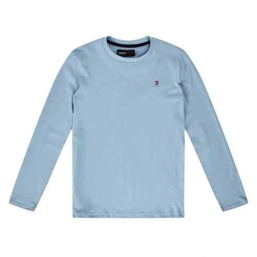 Front - Farah Childrens/Kids Embroidered Crew Neck Long-Sleeved T-Shirt