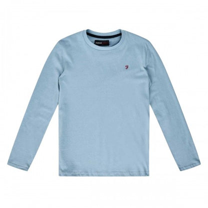 Front - Farah Childrens/Kids Embroidered Crew Neck Long-Sleeved T-Shirt
