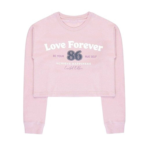 Front - Miso Girls Love Crop Sweatshirt