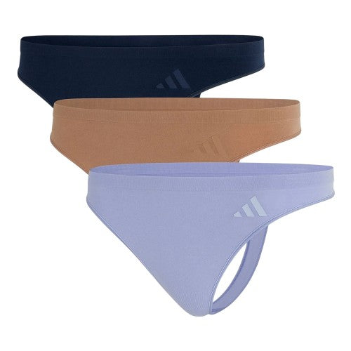 Front - Adidas Womens/Ladies Low Rise Thong (Pack of 3)