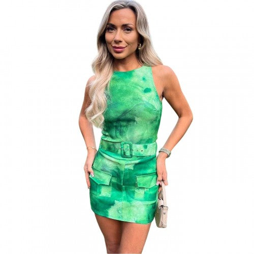 Front - AX Paris Womens/Ladies Rayon Belted Playsuit