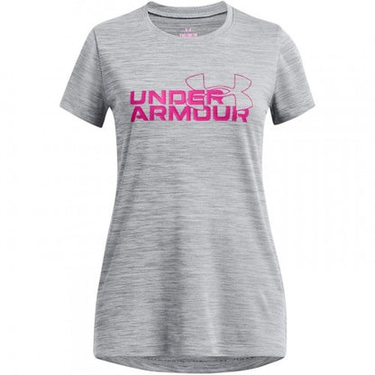 Front - Under Armour Girls Tech Wordmark Regular T-Shirt