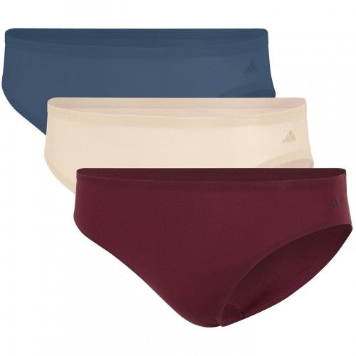 Front - Adidas Womens/Ladies Logo Low Rise Bikini (Pack of 3)