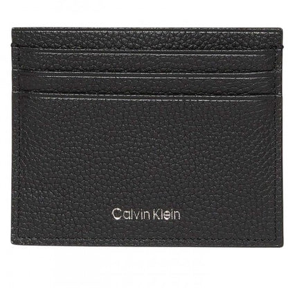 Front - Calvin Klein Logo Leather Card Holder