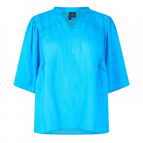 Front - Vero Moda Womens/Ladies V Neck Relaxed Fit Short-Sleeved Blouse