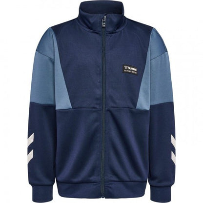 Front - Hummel Childrens/Kids Marty Colour Block Mock Neck Track Jacket
