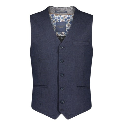 Front - Guide London Mens Italian Cotton Blend Waistcoat