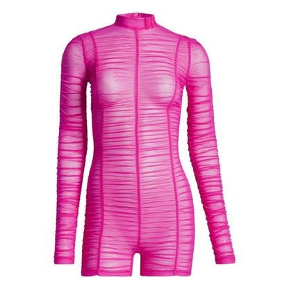 Front - Adidas Womens/Ladies Ivy Park Mesh Fitted Long-Sleeved Romper