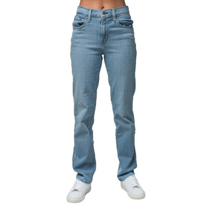 Front - Levis Womens/Ladies 724 High Rise Leather Patch Jeans