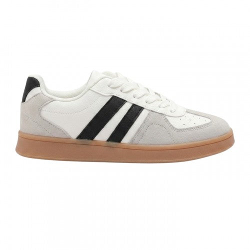 Front - Where´s That From Womens/Ladies Retro Stripe Flat Trainers