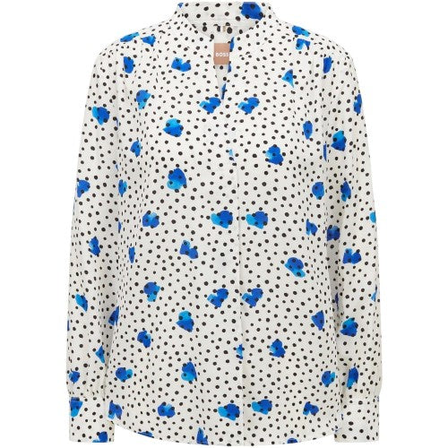 Front - Boss Womens/Ladies Polka Dot Long-Sleeved Blouse