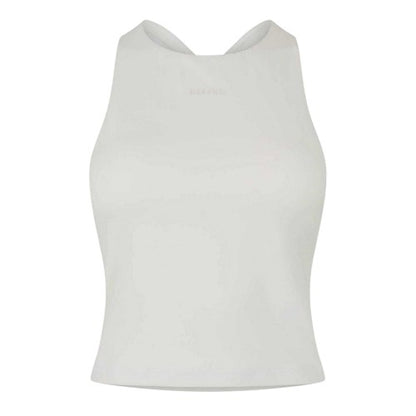 Front - USA Pro Womens/Ladies Plain Cross Back Slim Tank Top