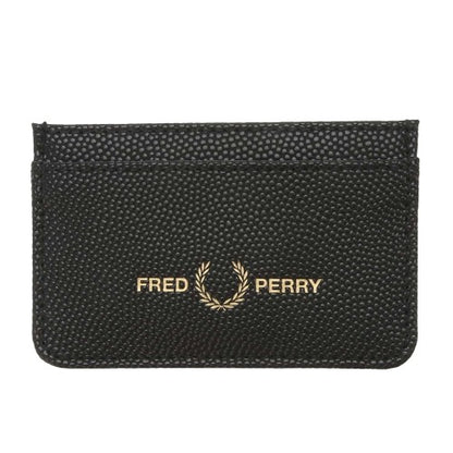 Front - Fred Perry Scotch Grain Leather Card Holder
