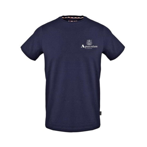 Front - Aquascutum Mens Logo Printed Crew Neck T-Shirt