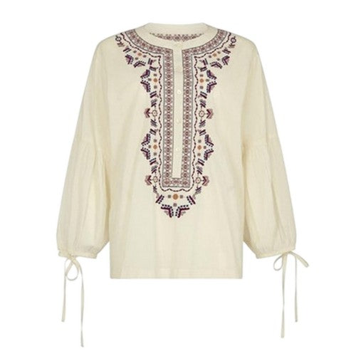 Front - Raffya Womens/Ladies Notch Neck Balloon Sleeve Blouse