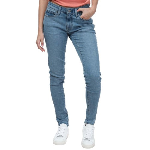 Front - Levis Womens/Ladies 711 New Sheriff Skinny Leather Patch Jeans