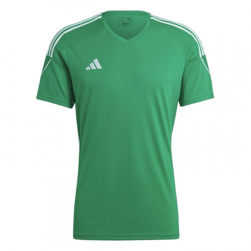 Front - Adidas Mens Tiro Jersey V Neck Training T-Shirt