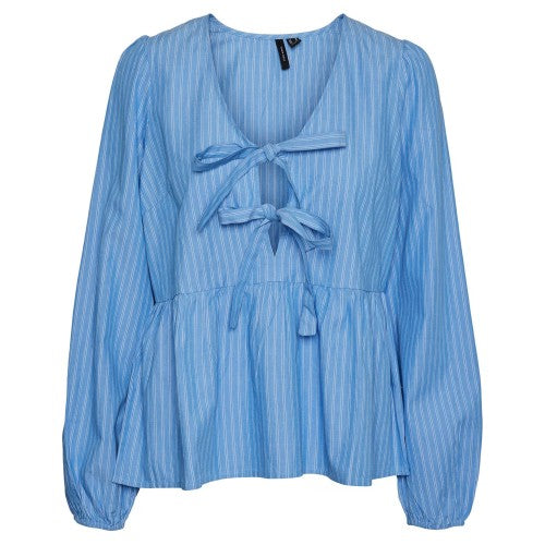 Front - Vero Moda Womens/Ladies Gili Tie V Neck Relaxed Fit Blouse