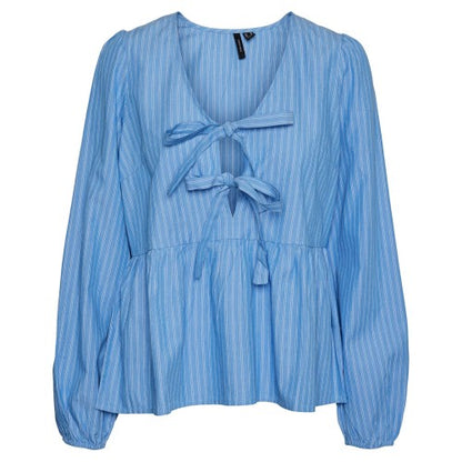 Front - Vero Moda Womens/Ladies Gili Tie V Neck Relaxed Fit Blouse