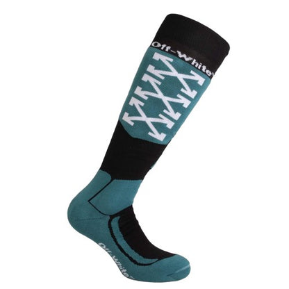 Front - Off White Bounce Ski Socks