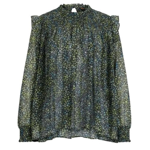 Front - Boss Womens/Ladies Floral High-Neck Long-Sleeved Blouse