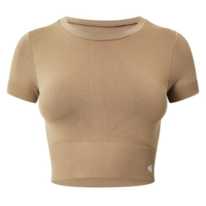 Front - 4th & Reckless Womens/Ladies Crew Neck Slim Crop T-Shirt