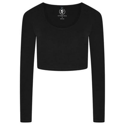 Front - Gym King Womens/Ladies Luxe Scoop Neck Slim Crop T-Shirt